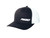 RIGID Retro Trucker Hat With Offset Logo Black Front White Mesh Snapback - 1029
