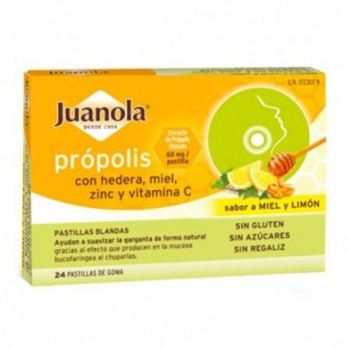 Juanola propolis hedera pastillas sabor miel limón