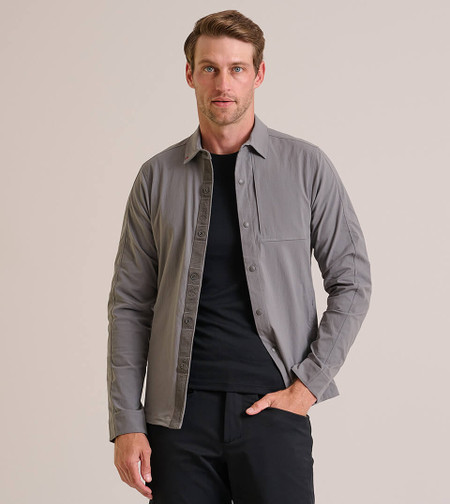 Black Refuge Long Sleeve Snap Up Shirt