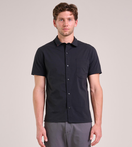 Black Mikey Snap Button Up Short Sleeve Shirt 
