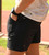 black shorts