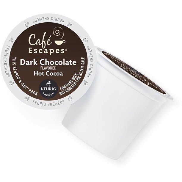 Cafe Escapes Dark Hot Chocolate K Cup Pods Coffee Crazy