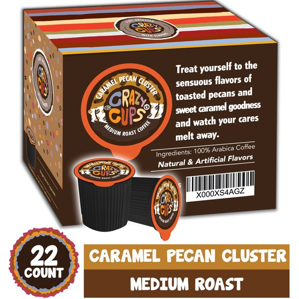 Crazy Cups Caramel Pecan Cluster K Cup Pods - Coffee Crazy