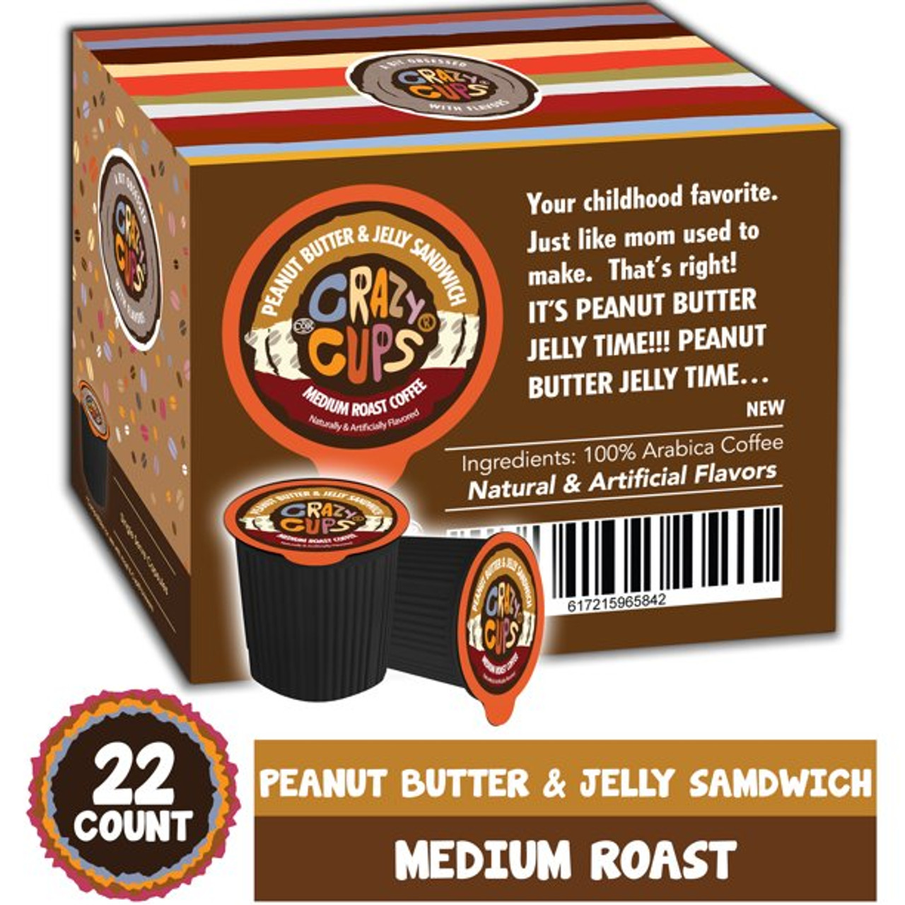 Crazy Cups Peanut Better & Jelly K Cup Pods - Coffee Crazy