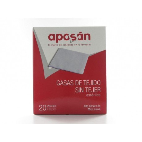 APOSÁN GASAS DE TEJIDO SIN TEJER 10X10 CM 20 UNIDADES