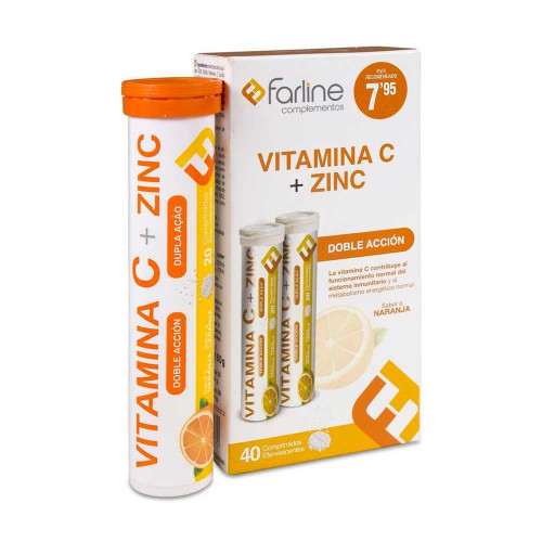 FARLINE DUPLO VITAMINA C+ZINC 40 COMP EFERVESCENTES