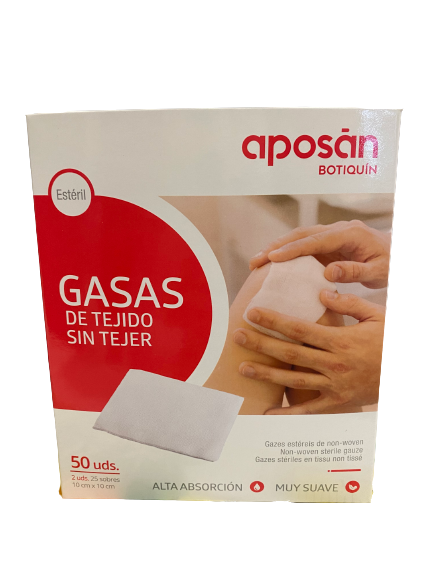 APOSÁN GASAS DE TEJIDO SIN TEJER 10x10 CM 50 UNIDADES