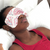 Woman relaxing with weighted Eye Mask