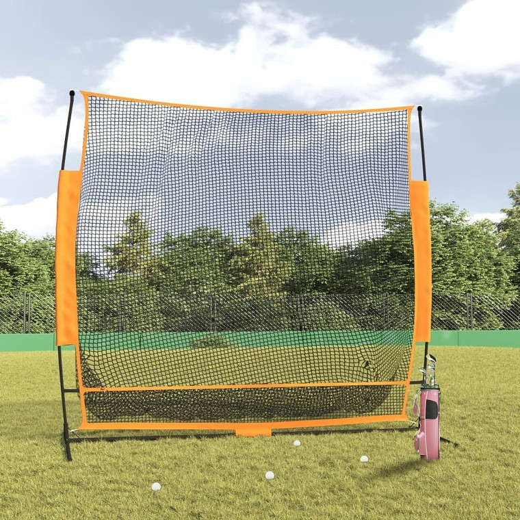  Golf Practice Net Black and Orange 84.6"x42.1"x85" Polyester A949-93753