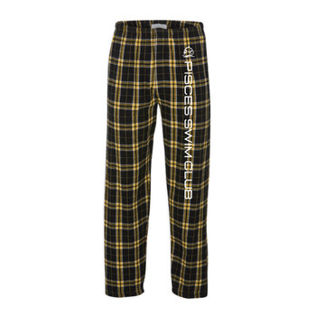 Unisex Black/Gold Harley Flannel Pant with Pockets