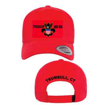 Unisex Red Brushed Cotton Twill Mid-Profile Cap