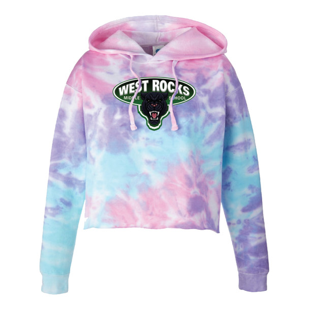 Ladies Tie-Dye Zen Cropped Hooded Sweatshirt