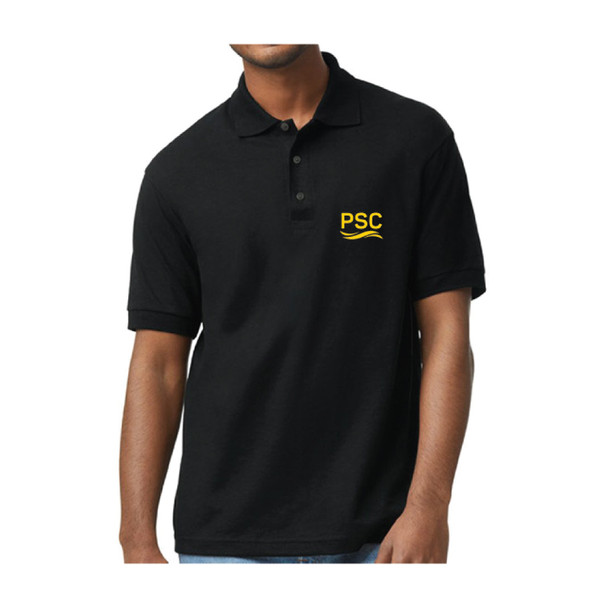 Unisex Black Short Sleeve Performance Polo