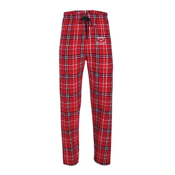 Unisex Red & White Plaid Flannel Pant with Pockets