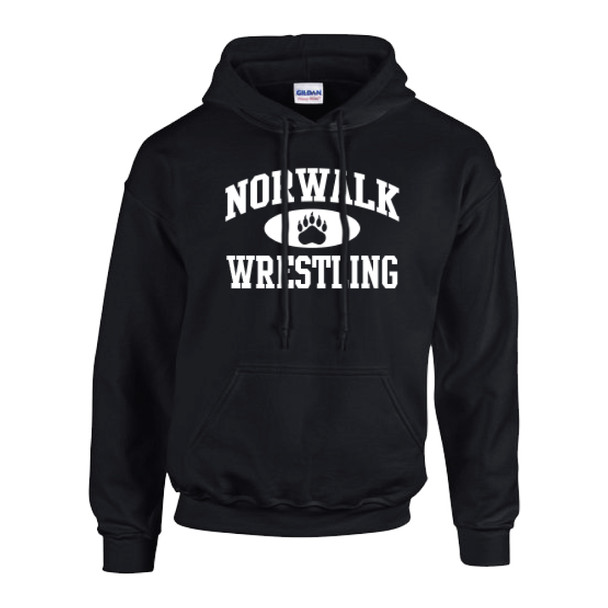 Unisex Black "Norwalk Wrestling" Hood Sweat