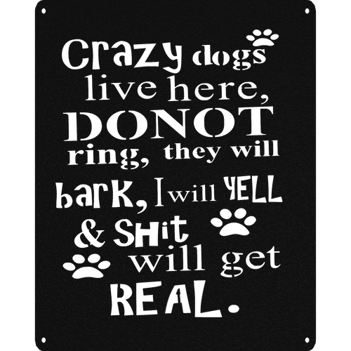 Crazy Dogs - Metal Wall Art