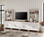Farmhouse TV Stand For 75 Inch TV Off White 8 Doors