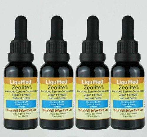 4 Bottles Liquified Liquid Zeolite Vegan Natural Detox 1 Oz