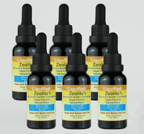 6 BOTTLES Liquified Liquid Zeolite Vegan Natural Detox 1 Oz