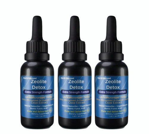 Liquified Zeolite Natural Detox Extra Strength 1 oz QTY 3