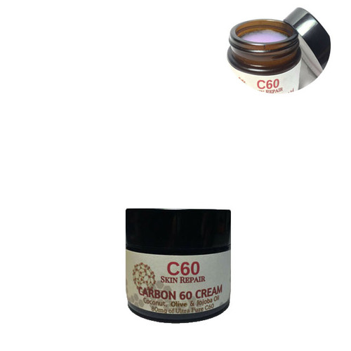 C60 OLIVE Oil Carbon 60 Fullerene jar 1 oz SKIN CREAM with COCONUT Oil, JOJOBA Oil