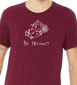 Close up of be patient bee t shirt funny nurse gift sick bee with thermometer healthcare humor tee.