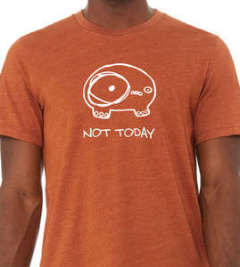 Close up of not today t shirt funny lazy animal graphic cute minimalist humor tee.