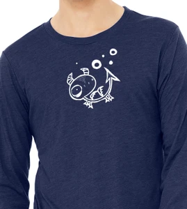 Close up of minimalist meditating dragon t shirt cute fantasy creature with moons graphic tee.