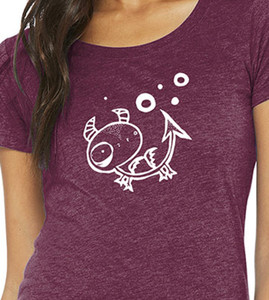 Close up of cute dragon floating with circles meditation shirt.