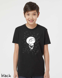 Drift youth t shirt minimalist astronaut floating in space stars calm graphic tee black.

