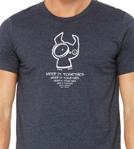 Close-up of Keep It Together monster illustration with repeating mantra text.
