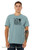 Portland Oregon skyline t shirt hand drawn pdx graphic tee minimalist city design heather blue lagoon shirt.