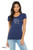 Woman wearing not today t shirt funny lazy animal graphic cute minimalist humor tee. Fitted scoop neck navy tee.