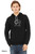 Man wearing funny procrastination black hoodie cute blob animal design.