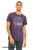 Hand screen printed Eat Local monster graphic t-shirt with minimalist city design 3001 Bella canvas cvc heather purple