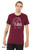 funny monster shirt. Hand screen printed Eat Local monster graphic t-shirt with minimalist city design maroon 100% cotton Bella canvas 3001