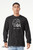 Dark Grey Heather Eat Local monster t-shirt long sleeve featuring whimsical creature eating city skyline graphic dark grey heather