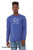 Model wearing blue relatable mood shirt not today graphic long sleeve tee.