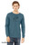 Man wearing be patient bee t shirt funny nurse gift sick bee with thermometer healthcare humor long sleeve tee. Color deep teal.