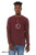 Simple abstract expression t shirt aha moment on long sleeve maroon tee.