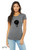 Drift t shirt minimalist astronaut floating in space stars calm graphic women's fitted tee grey.