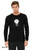 Calm astronaut graphic tee night sky theme long sleeve black shirt.