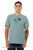 Bat shirt nature design mountain wings minimalist graphic on Bella Canvas blue tee.