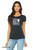 Portland Oregon skyline t shirt hand drawn pdx graphic tee minimalist city design on charcoal women's fitted tee.