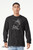 Galaxy star shirt abstract alien figure on charcoal long sleeve tee.