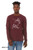 Subtle star pattern graphic tee maroon long sleeve shirt.