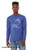Galaxy star shirt abstract alien figure on true royal long sleeve tee.