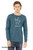 Quirky namaste graphic tee deep teal long sleeve.