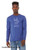 Close up of funny namaste monster t shirt cute weird yoga graphic tee. True royal unisex long sleeve.
