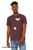 Surreal cat t shirt winged cat lowering string to another cat minimalist design on maroon Bella Canvas jersey tee.